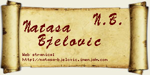 Nataša Bjelović vizit kartica